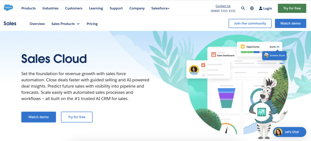 Screenshot of Salesforce Sales Cloud SaaS platform